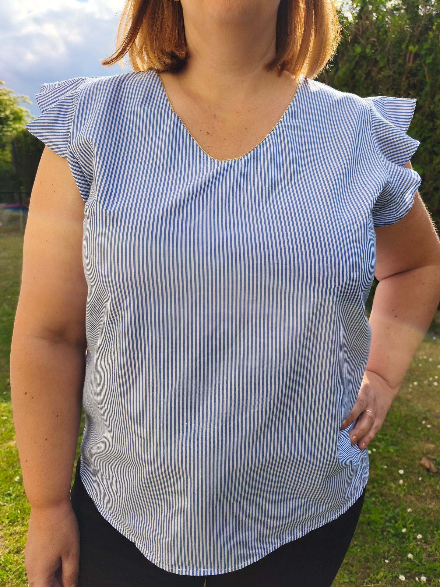 top rayures grande taille