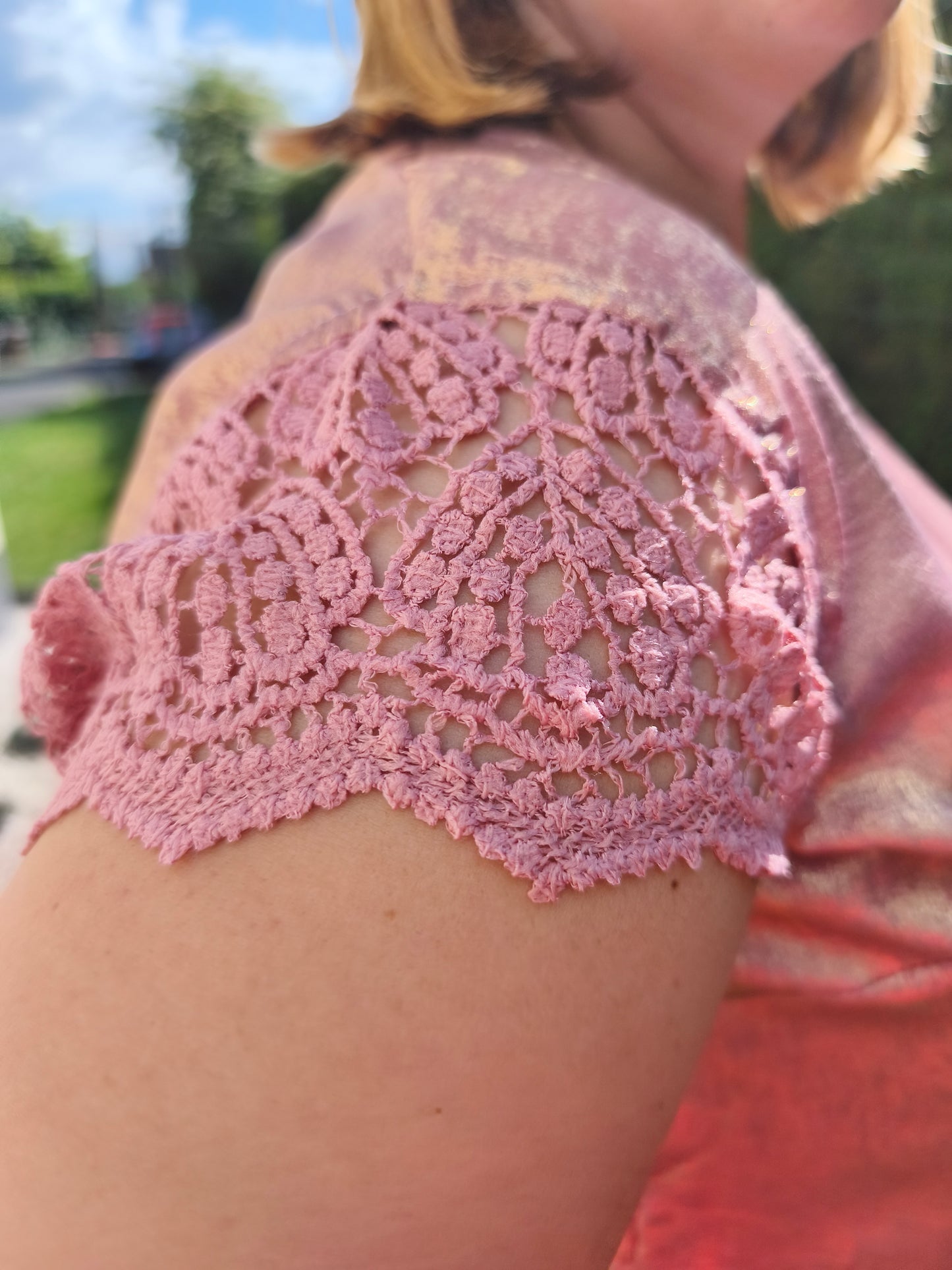 T-shirt rose irisé grande taille
