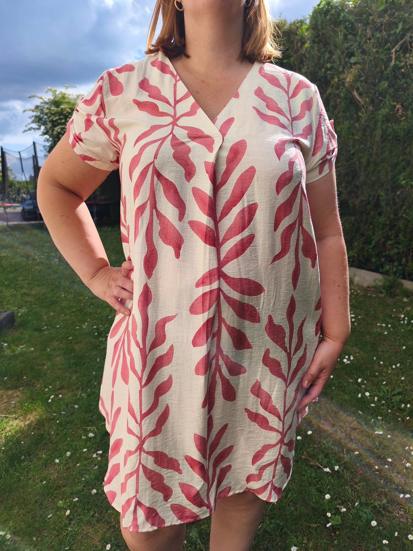 robe tunique rose grande taille
