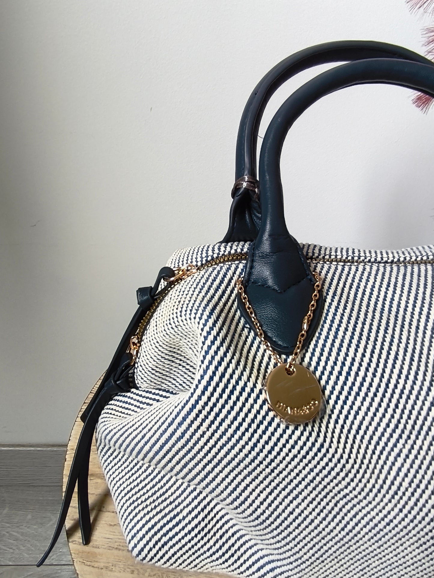Sac bleu petite rayures