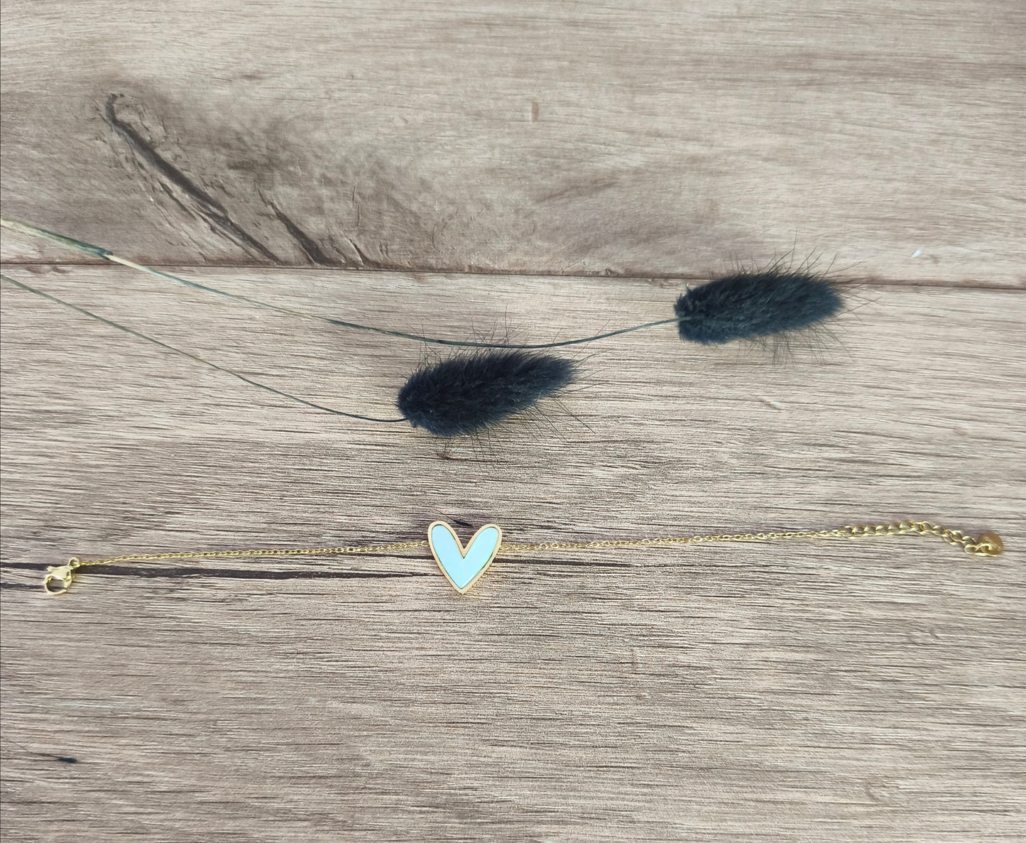 Bracelet cœur vert et doré