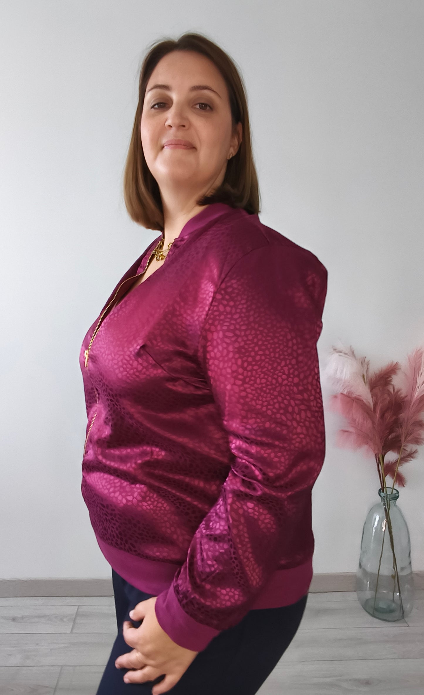 Bomber bordeaux satiné