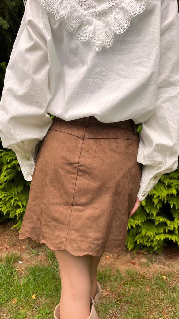 Jupe en suédine chocolat