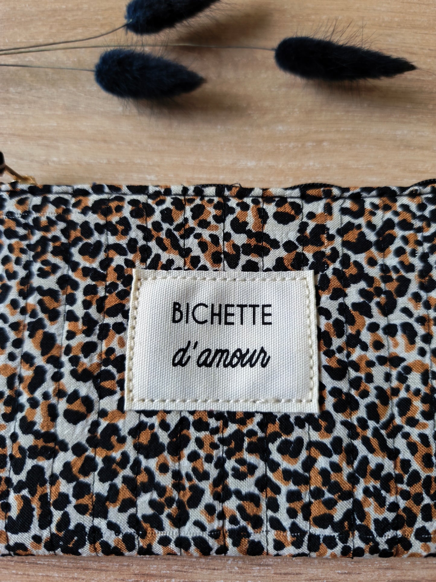 Pochette léopard "Bichette d'amour"