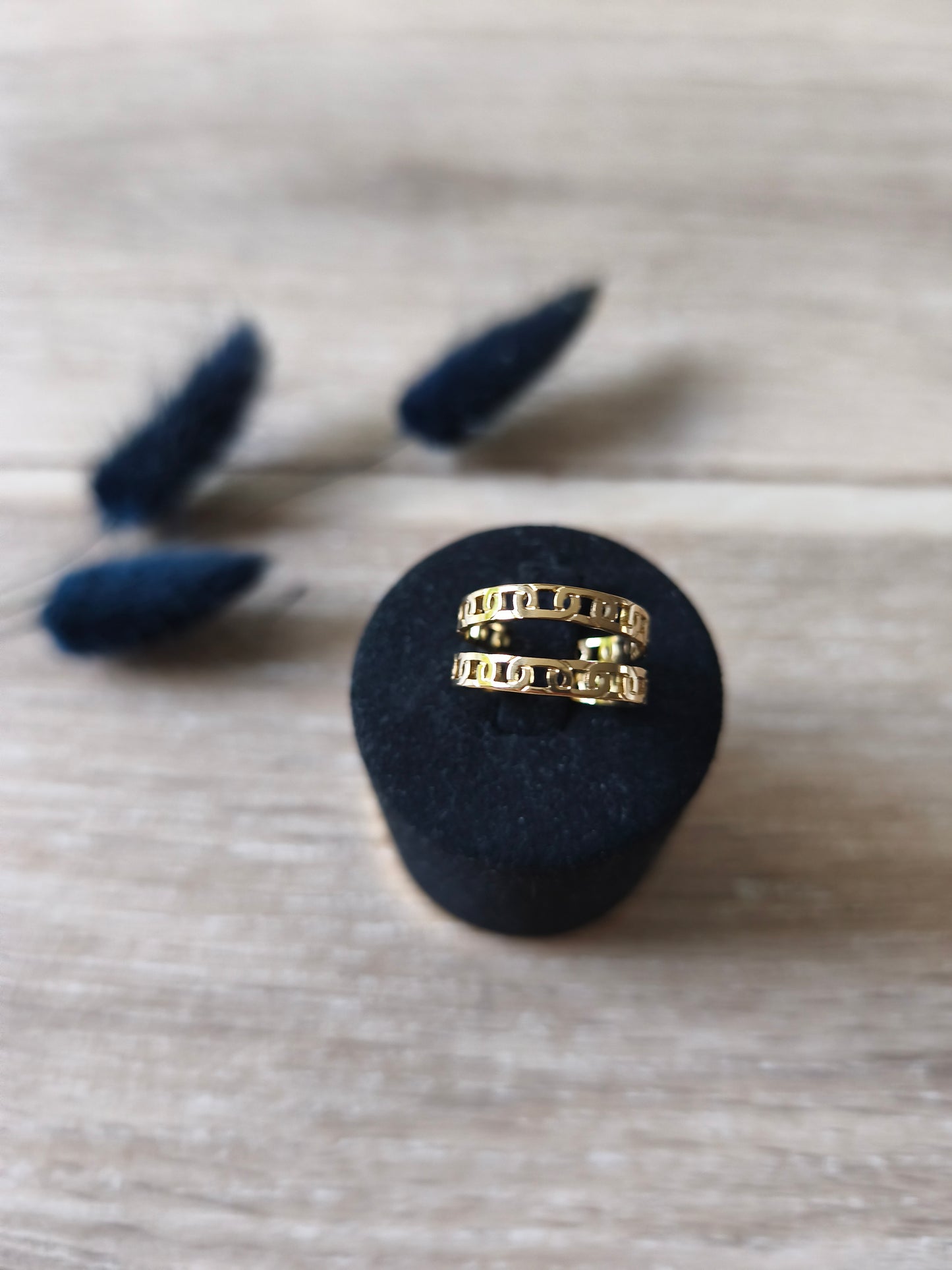 Bague dorée à double anneau