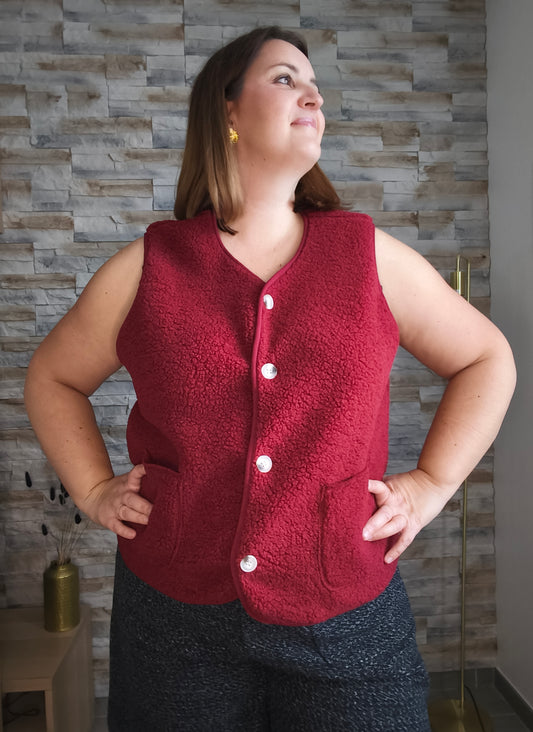 Gilet bordeaux sans manches