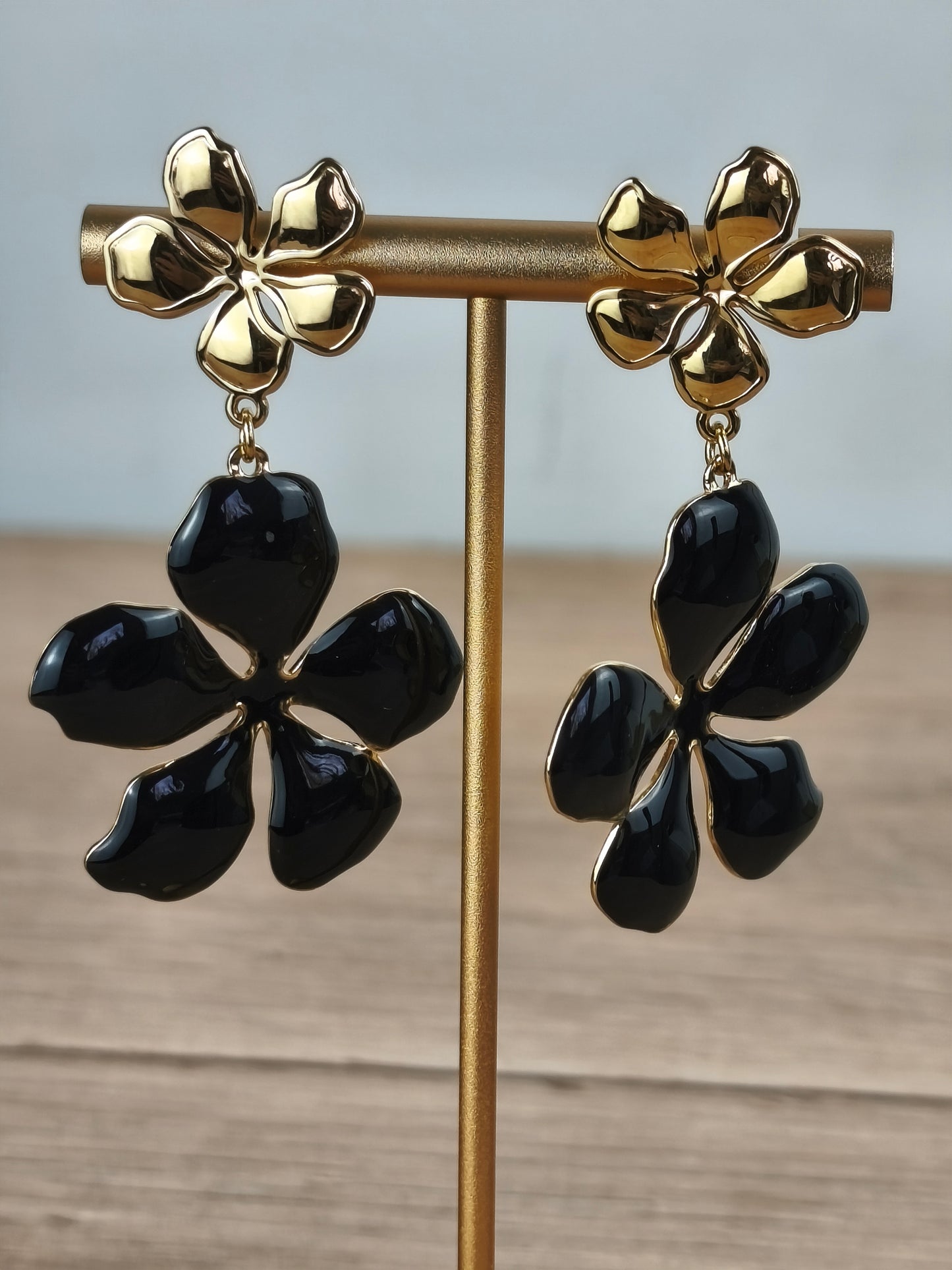 Boucles d'oreilles duo fleurs