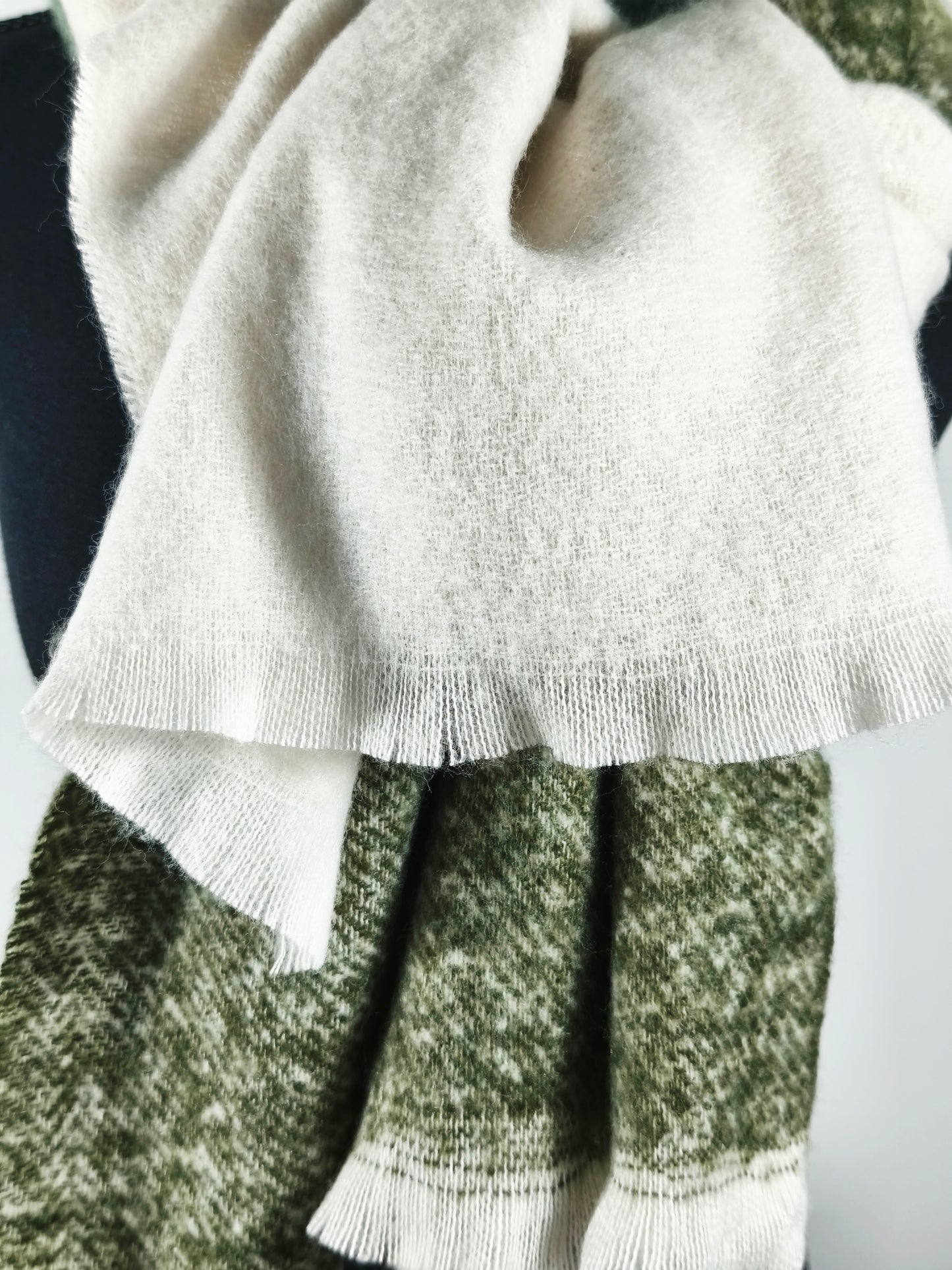 Echarpe vert et blanc