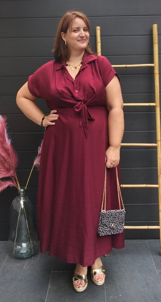 Robe midi bordeaux