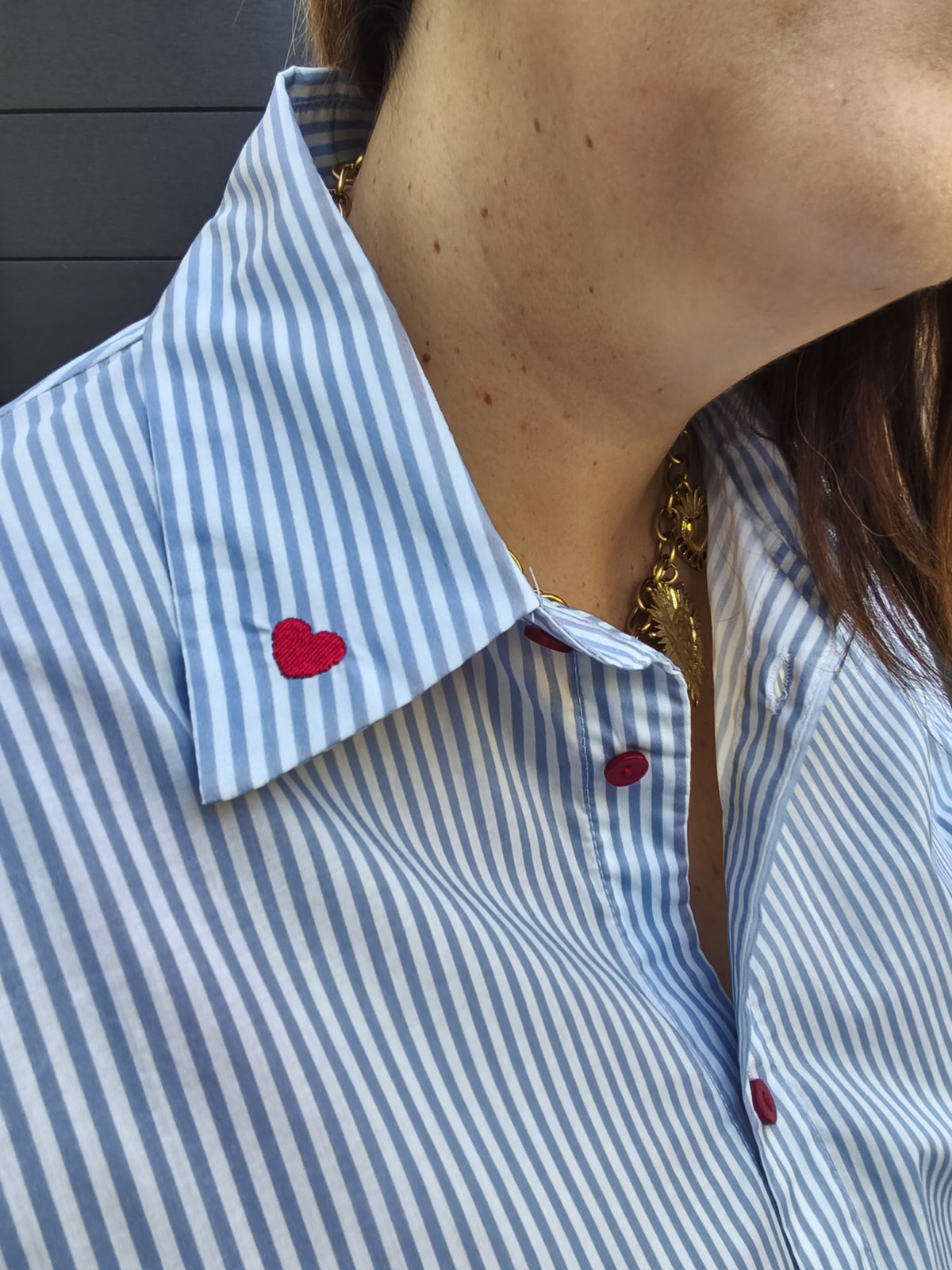 Chemise rayée "la vie est belle"