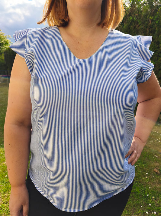 top rayures grande taille