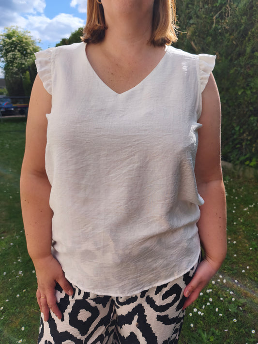débardeur blanc cassé grande taille