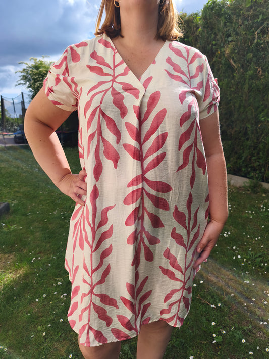 robe tunique rose grande taille