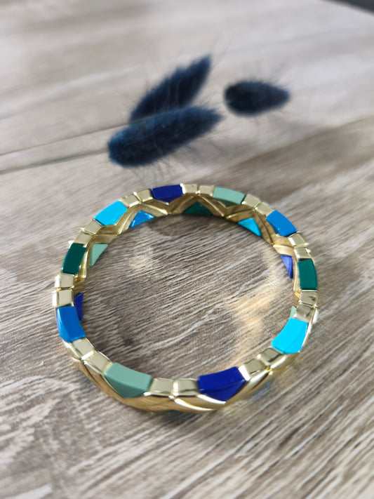 Bracelet or et bleu