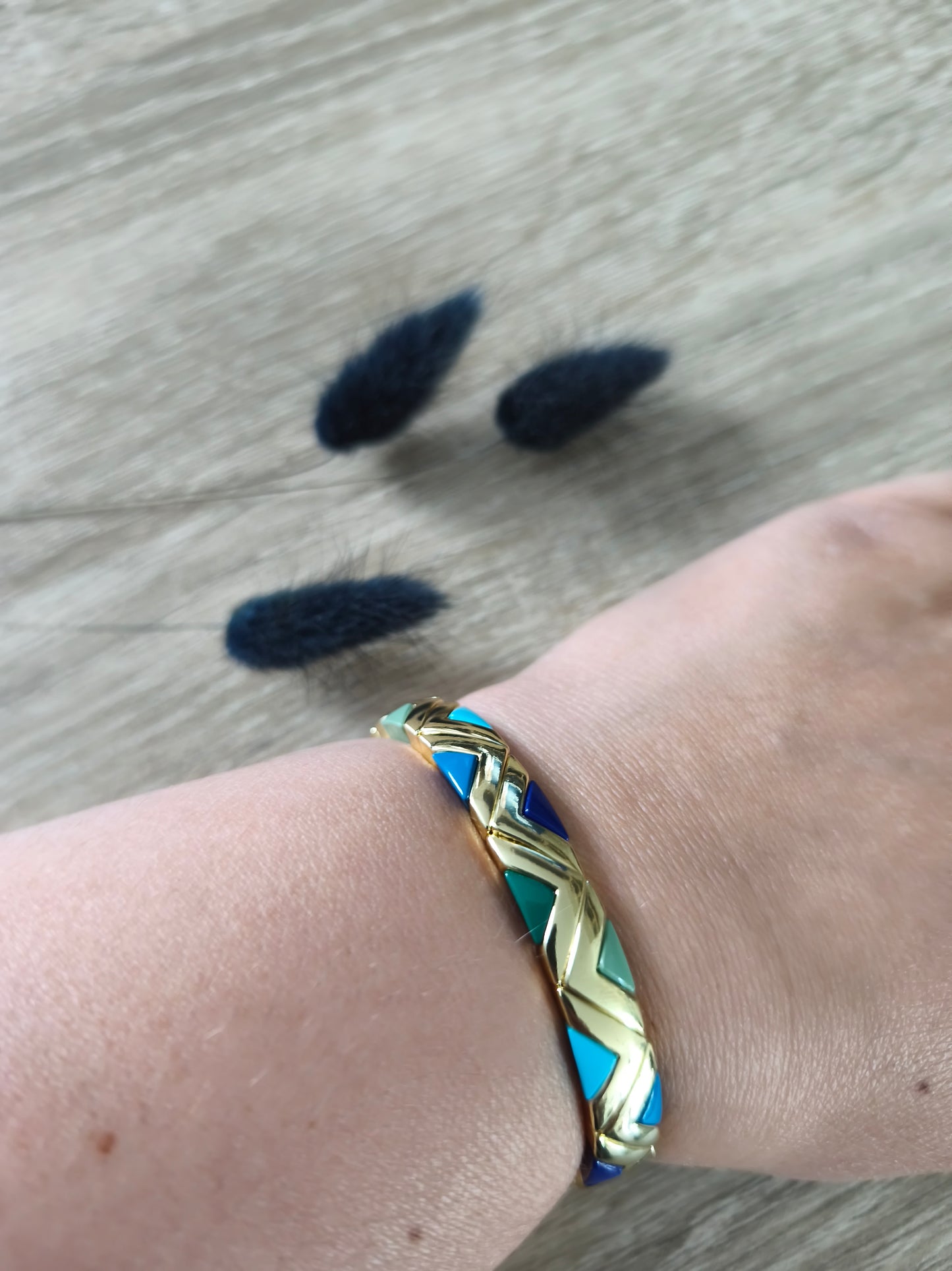 Bracelet or et bleu
