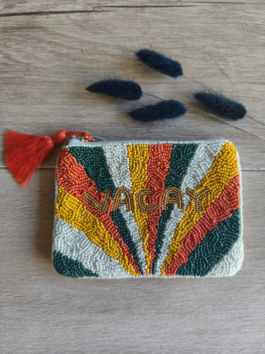 Petite pochette orange (ou porte monnaie)