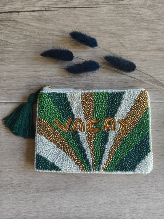 Petite pochette verte (ou porte monnaie)