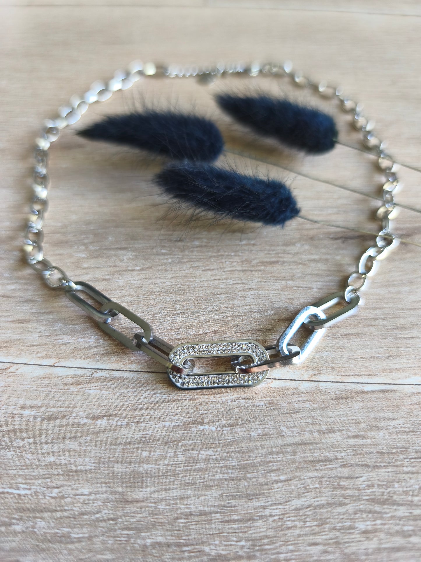 Collier strass ovale