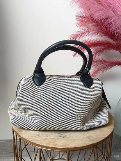 Sac bleu petite rayures