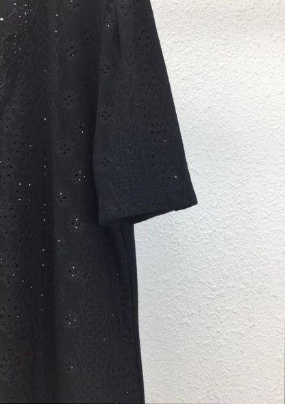 Blouse noire ajourée