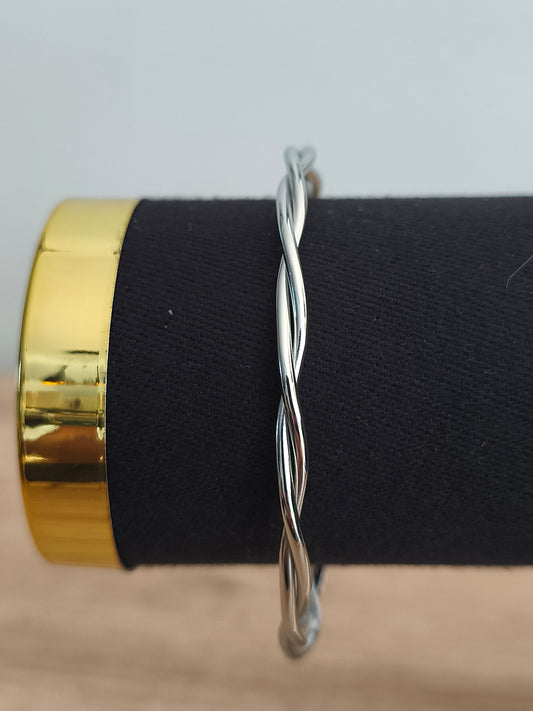 Bracelet torsadé argent
