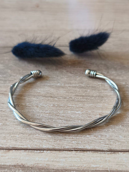 Bracelet torsadé argent