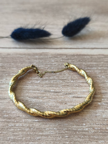 Bracelet torsadé doré