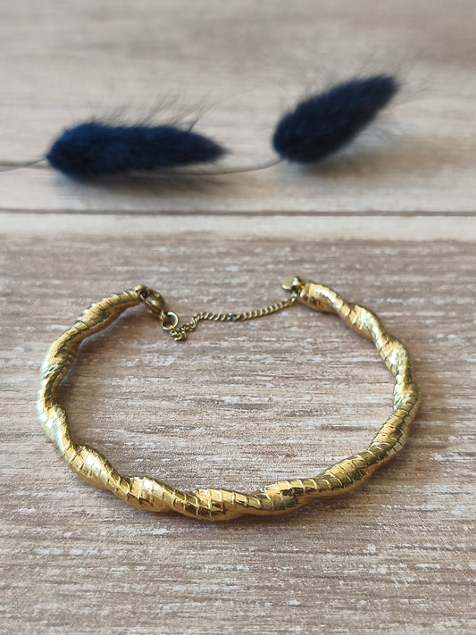 Bracelet torsadé doré