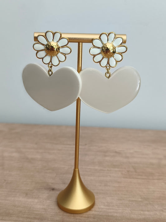 Boucles d'oreilles grands coeurs