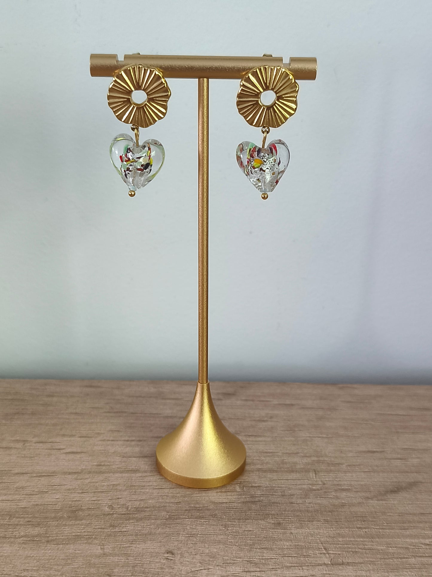 Boucles d'oreilles cœur transparent