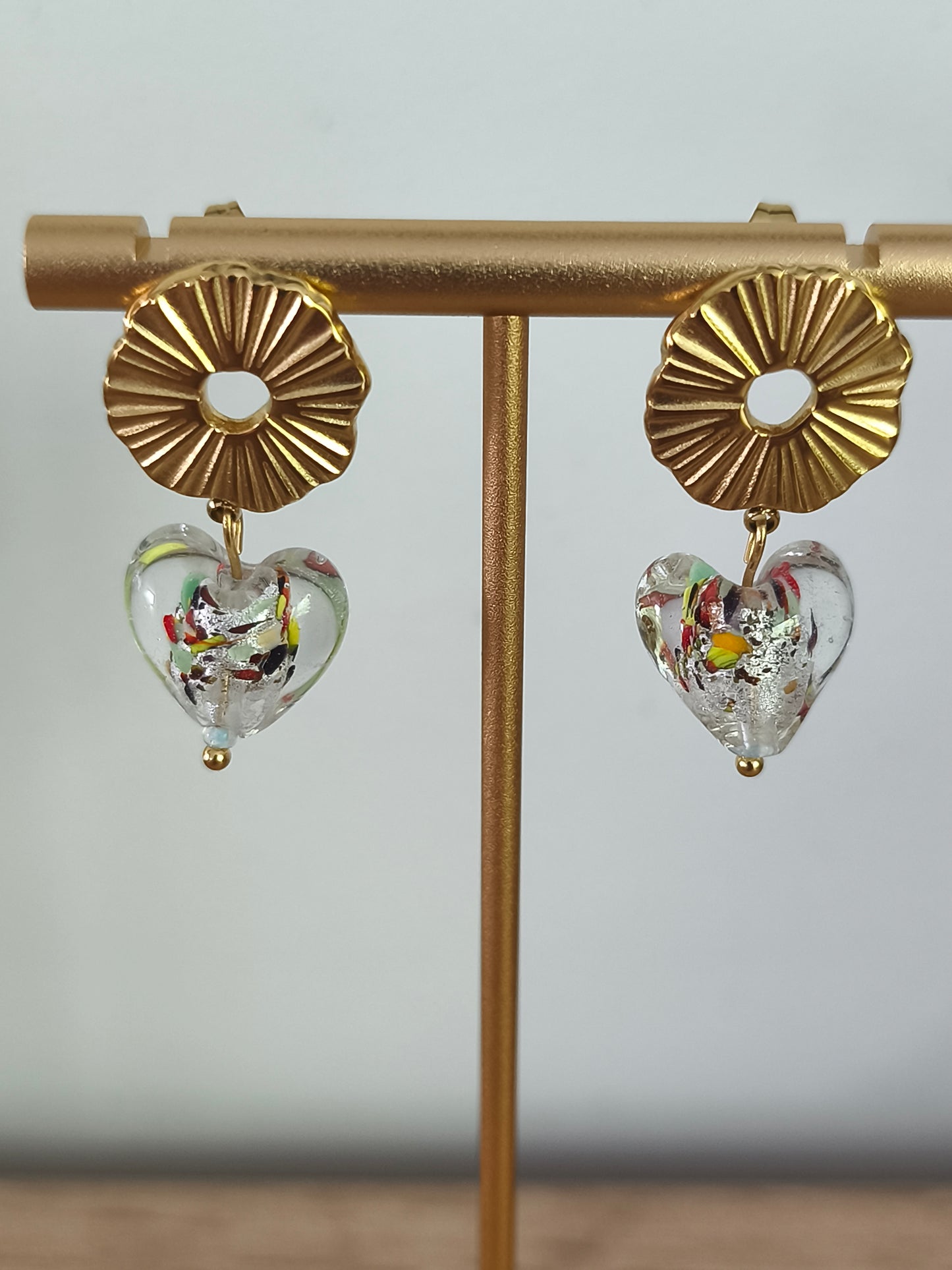 Boucles d'oreilles cœur transparent