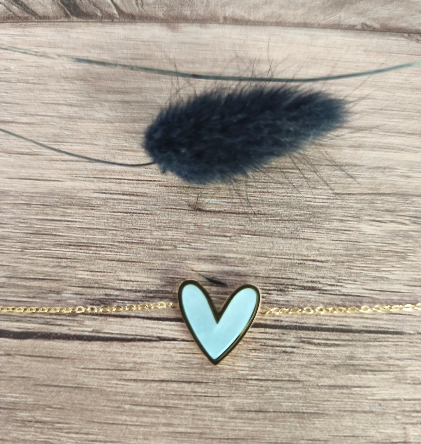 Bracelet cœur vert et doré