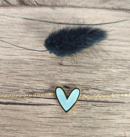 Bracelet cœur vert et doré