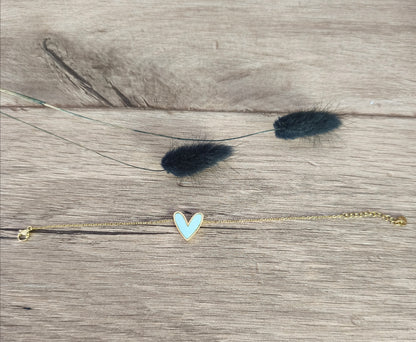 Bracelet cœur vert et doré