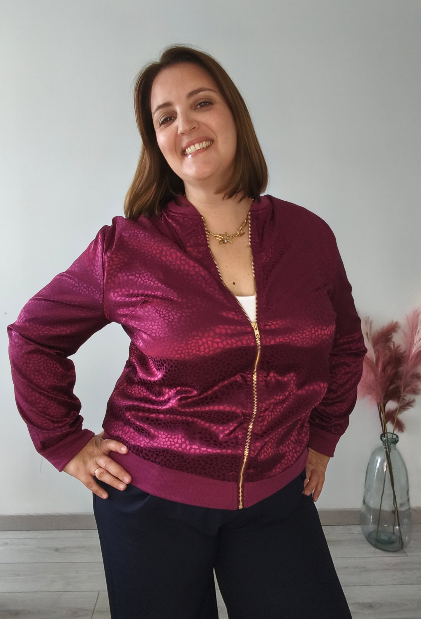 Bomber bordeaux satiné