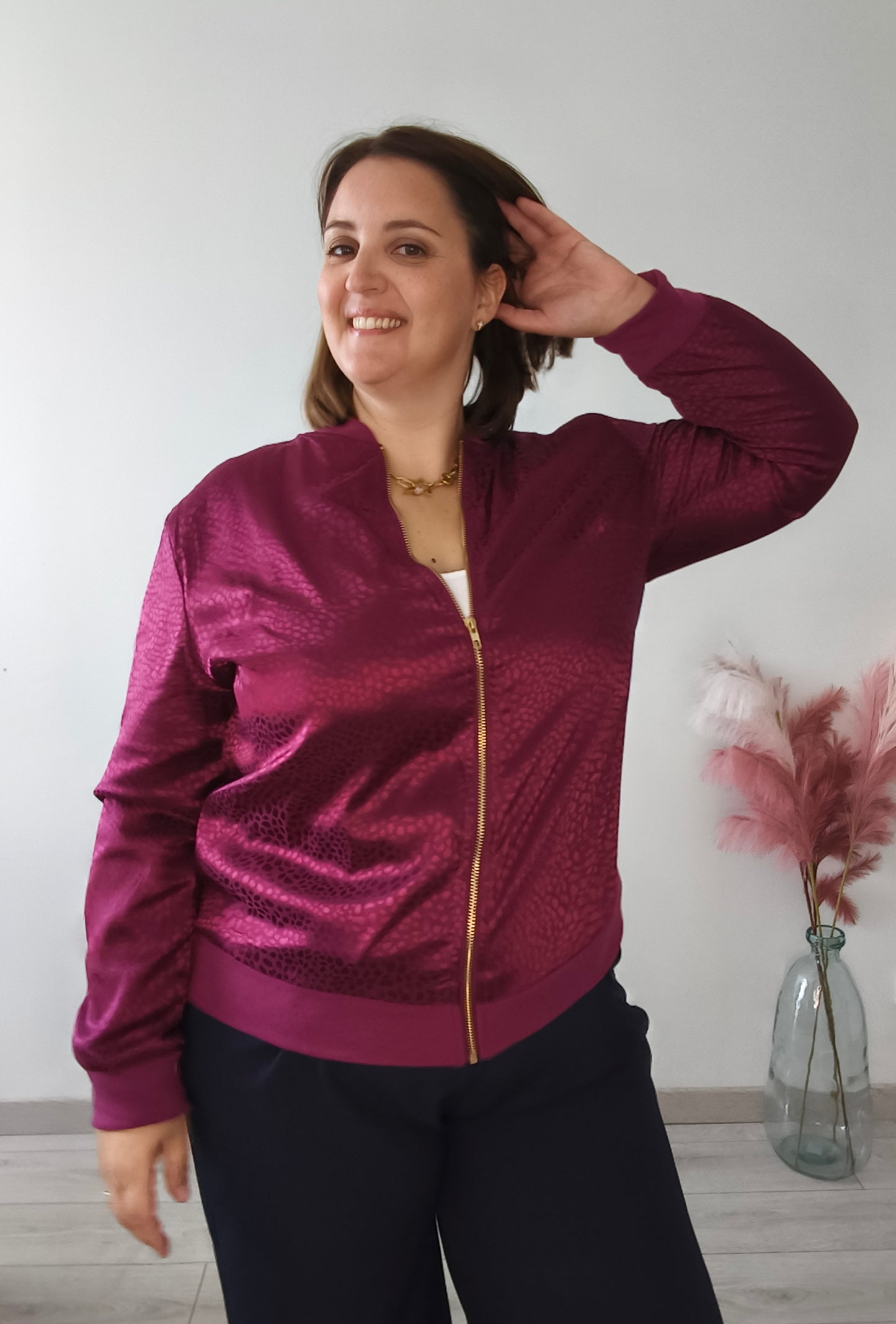 Bomber bordeaux satiné