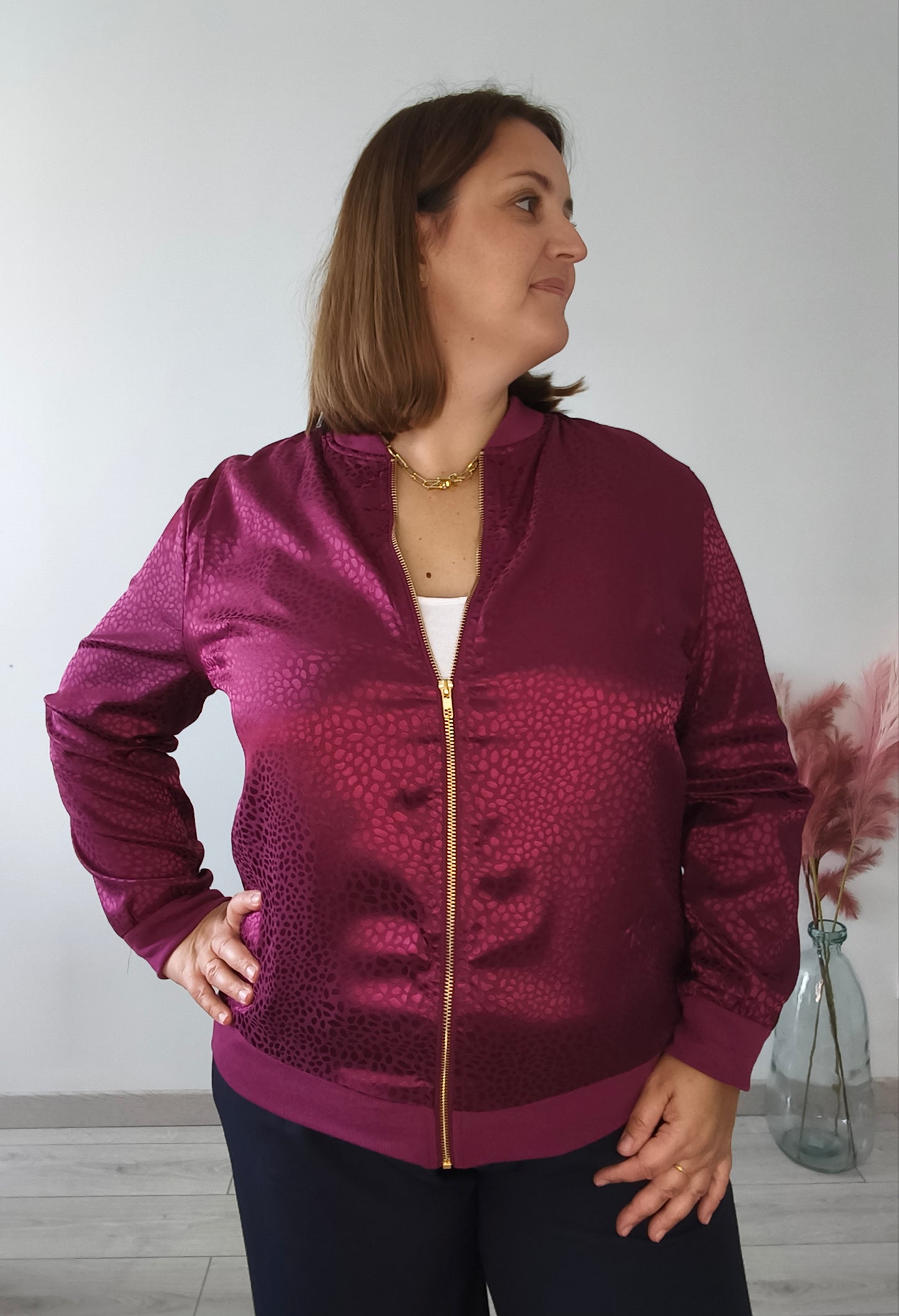 Bomber bordeaux satiné