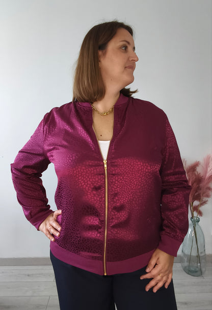 Bomber bordeaux satiné