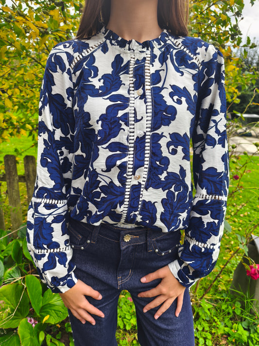 Blouse fleurie bleue