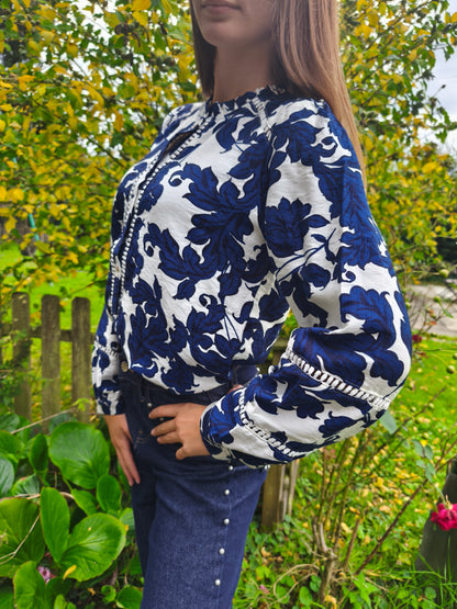 Blouse fleurie bleue