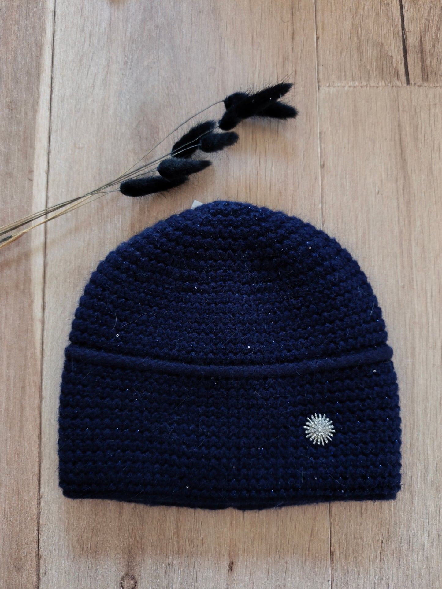 Bonnet bleu marine tricoté