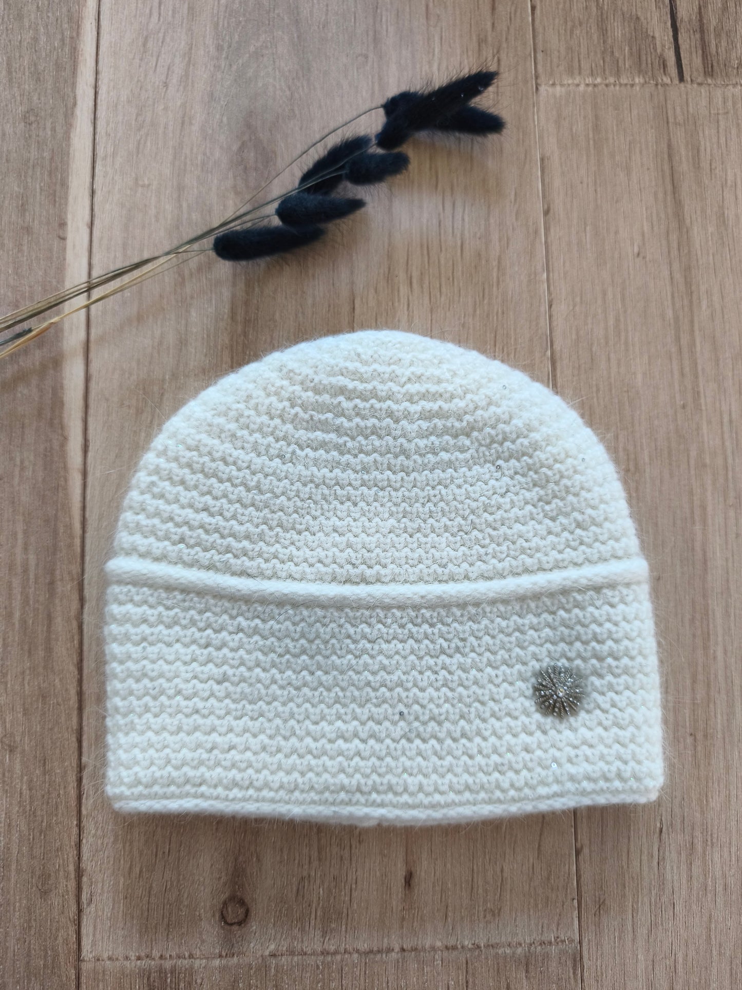 Bonnet blanc tricoté