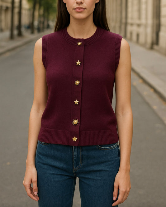 Gilet sans manche bordeaux