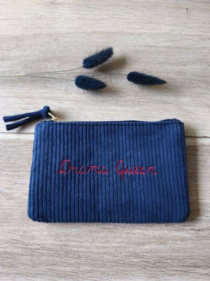 Pochette  velours "Drama Queen"