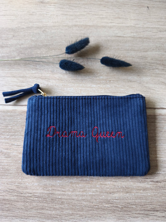 Pochette  velours "Drama Queen"