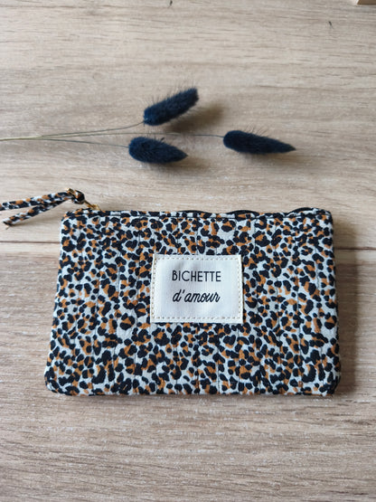 Pochette léopard "Bichette d'amour"