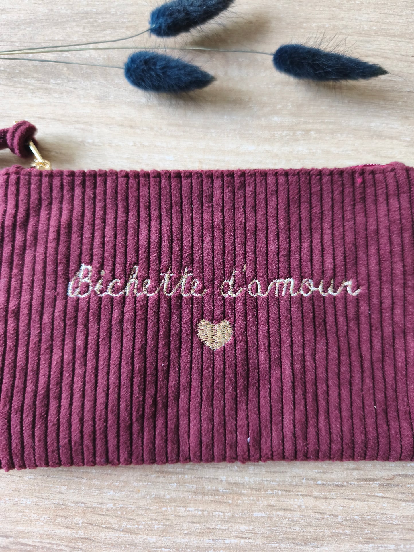 Pochette velours "Bichette d'amour"