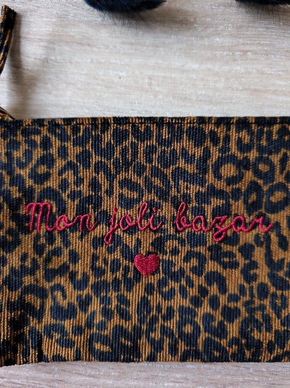 Pochette léopard "Mon joli bazar"
