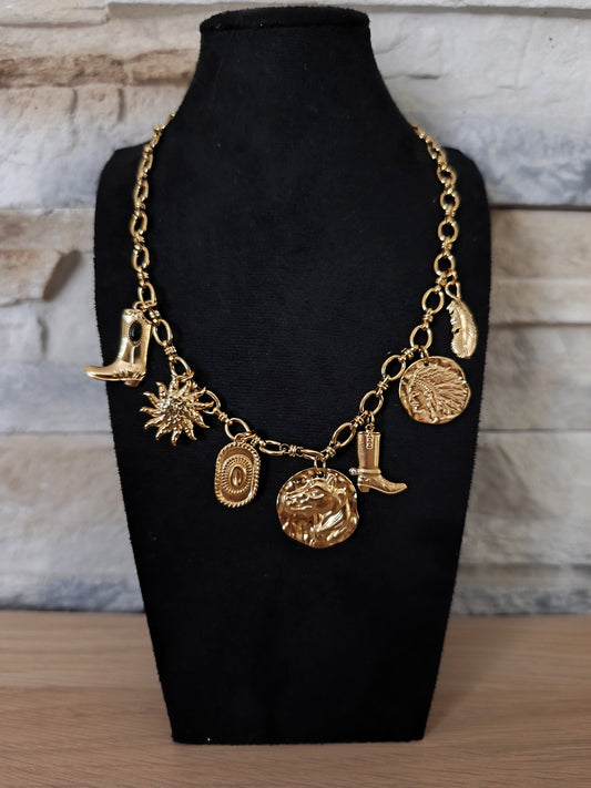 Collier doré western