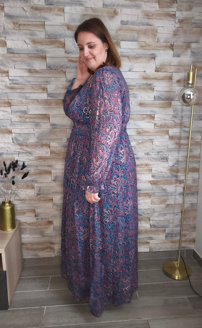 Robe longue violette